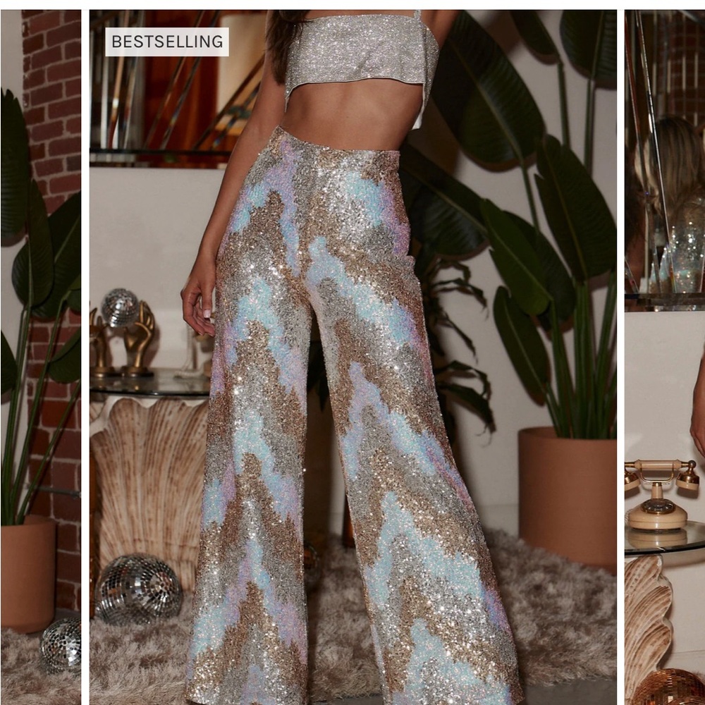 12th Tribe: Genevieve Multi Sequin Trousers